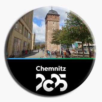 Roter Turm - The Red Tower is one of Chemnitz's landmarks and the last remaining part of the medieval city wall. Look at the ground and discover the markings of the old city wall.