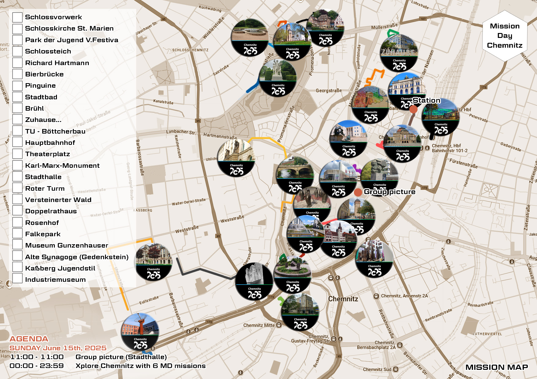 Picture of the printable map for Chemnitz